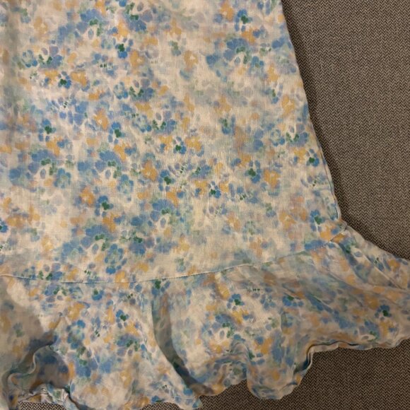 Anthropologie Cloth & Stone Blue Floral Mini Dress – Size XS - Picture 3 of 7
